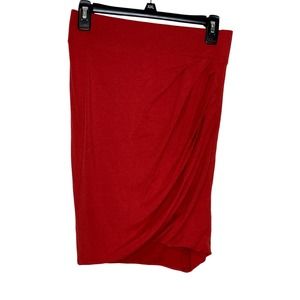 Helmut Lang Womens Skirt Stretchy Casual Wool Blend Harrow Red Sz. 26 Petite NWT
